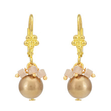 Copper Gold Shell Pearl Shimmer Drop Earrings