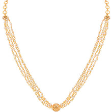 Delicate Pearl Handcrafted Chain with Gold Phulkari Necklace