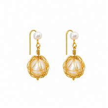 Handcrafted Pearl Mesh Wire Earings for Women