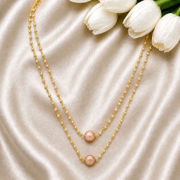 Sterling Golden Shell Pearl Necklace