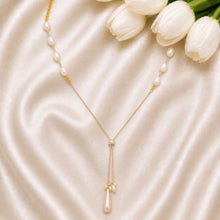 Spirit Y-Shaped Silver Freshwater Pearl Necklace