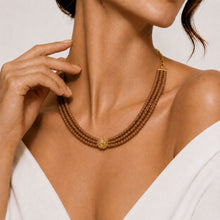 Beaded Brown Onyx and Gold Phulkari Beauty Necklace