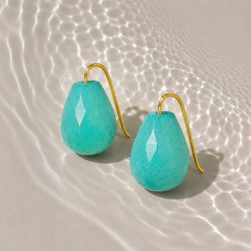 Bold Aqua Blue Agate Beauty Earrings