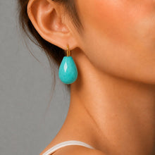 Bold Aqua Blue Agate Beauty Earrings