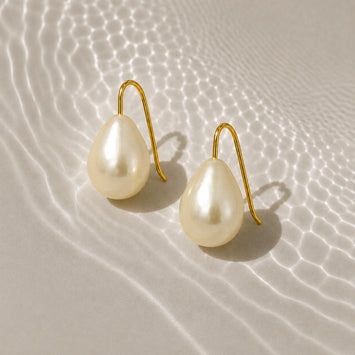 Sparkler Gold Shell Pearl Earrings