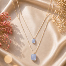 Healing Blue Lace Agate Pendant Layered Chains
