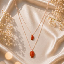 Healing Carnelian Stone Pendant Layered Chains