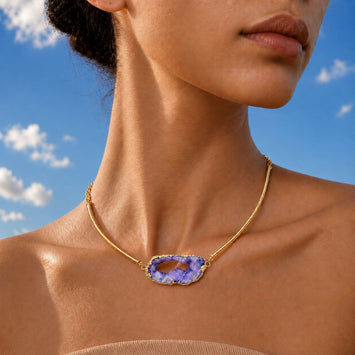 Delicate Hasli with a Natural Druzy Stone Necklace