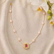 Blooming Floweret Ruby Kundan Meenakari Pearl Necklace