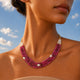 Layered Ruby Red Agate and Freshwater Pearl Necklace