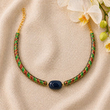 Royal Meenakari Hasli with Natural Blue Agate Stone Necklace