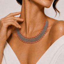 Evergreen Classic Grey Agate and Ruby Chain Choker