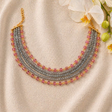 Evergreen Classic Grey Agate and Ruby Chain Choker