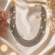 Classic Grey Gemstone Layered Necklace with Natural Pearls