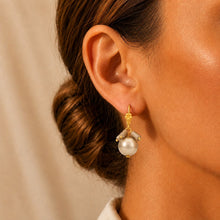Silver Grey Shell Pearl Shimmer Drop Earrings