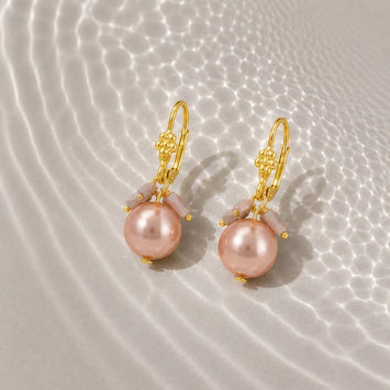 Pink Shell Pearl Shimmer Drop Earrings