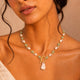 Natural Green Aventurine Crystal & Freshwater Pearl Necklace