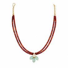 Reversible Kundan Meenakari Choker in Carnelian Natural Stones and Jade Drops