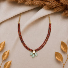 Reversible Kundan Meenakari Choker in Carnelian Natural Stones and Jade Drops