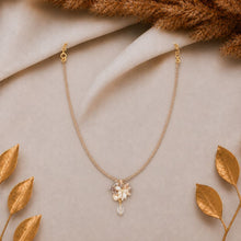 Handwoven Mesh Pendant In Freshwater Pearls And Zercon Crystals In Delicate Gold Spinniel Beads Necklace. It's Unique In Style And Expression. Enhance This Text