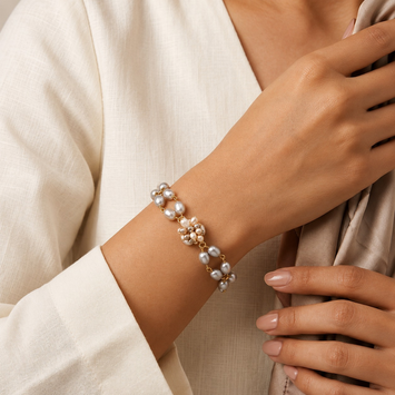 Multicoloured Freshwater Pearls Centre Piece Bracelet