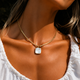 Mother Of Pearl Necklace In Delicate Gold Hasli. Contemporary Classic Perfect For Your Work Wear Or a Breezy Afternoon Look.