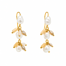 Freshwater Pearl Earrings with Handcrafted Crystal Drops