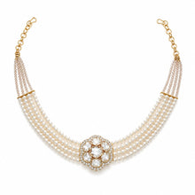 Royal Floral Kundan and Swarovski Pearl Choker Necklace
