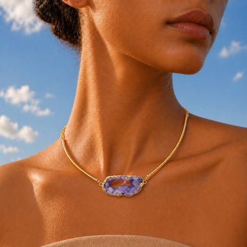 Delicate Hasli with a Natural Druzy Stone Necklace