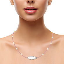Calming Mother of Pearl and Crystal Necklace