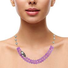 Lustrous Mother of Pearl and Lilac Agate Necklace