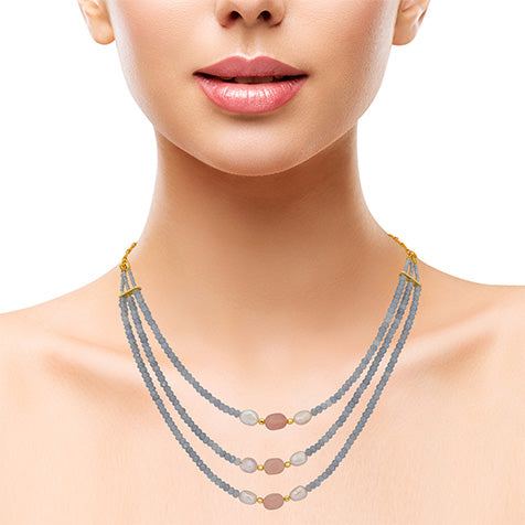 Lustrous Mother of Pearl and Lilac Agate Necklace – StyleAura®