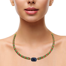 Royal Meenakari Hasli with Natural Blue Agate Stone Necklace