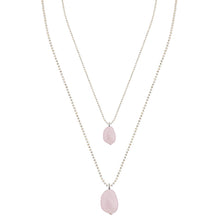 Healing Rose Quartz Agate Pendant Layered Chains