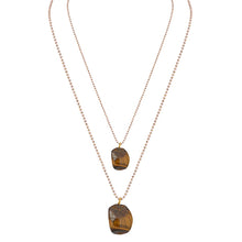 Healing Tiger Eye Pendant Layered Chains