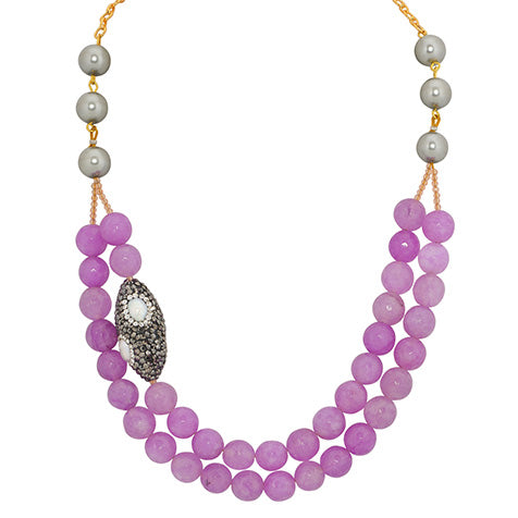 Buy Violet Beads Beaded Necklace Set - HRNS114 – SIA Jewellery
