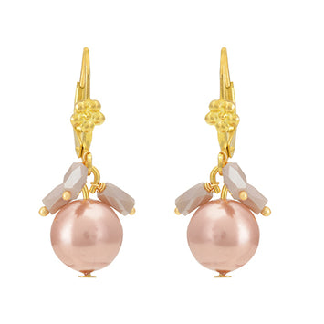 Pink Shell Pearl Shimmer Drop Earrings