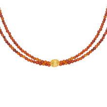 Beaded Reddish Brown Onyx and Gold Phulkari Beauty Necklace