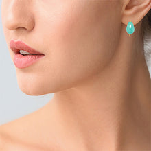 Bold Aqua Blue Agate Beauty Earrings
