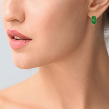 Bold Emerald Green Agate Beauty Earrings