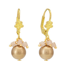 Copper Gold Shell Pearl Shimmer Drop Earrings