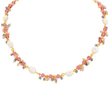 StyleAura - Delicate Ruby Red Chain with Freshwater Pearl Necklace SAOL10254