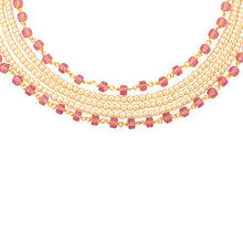 Evergreen Classic Gold Pearl and Ruby Chain Choker
