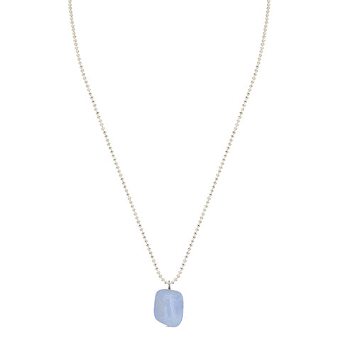 Faceted Blue Lace Agate Healing Crystal Necklace with Blue Chalcedony  Pendant | Soul Sisters Designs