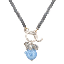 Natural Baroque Pearl Drop Necklace with Grey Agate