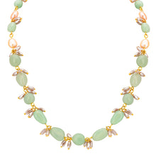 Natural Green Aventurine Crystal & Freshwater Pearl Necklace