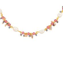 StyleAura - Delicate Ruby Red Chain with Freshwater Pearl Necklace SAOL10254